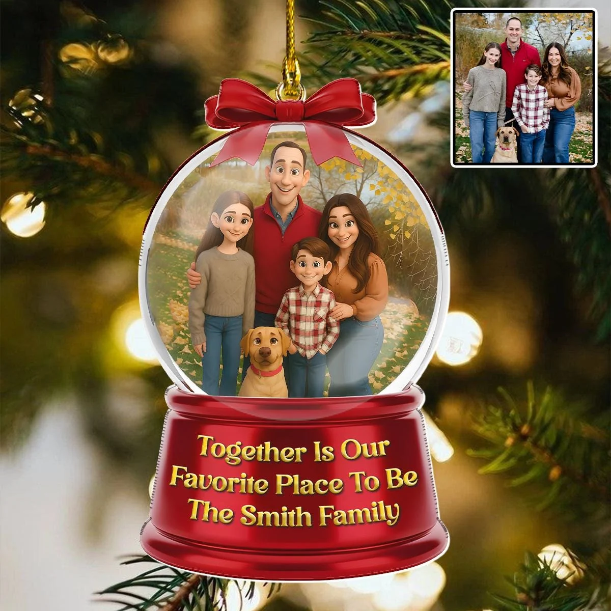 smiling family (2) Custom Family Photo Ornament 2025 - Personalized Smiling Christmas Decoration - Unique Lenticular Keepsake - Holiday Gift for Loved Ones - Image 1
