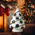 Personalized Soccer Christmas Tree Ornament - Custom Holiday Decoration - Unique Xmas Hanging Decor - Special Gift for Soccer Lovers and Fans 2025