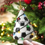 Personalized Soccer Christmas Tree Ornament - Custom Holiday Decoration - Unique Xmas Hanging Decor - Special Gift for Soccer Lovers and Fans 2025 - Image 2