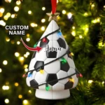 Personalized Soccer Christmas Tree Ornament - Custom Holiday Decoration - Unique Xmas Hanging Decor - Special Gift for Soccer Lovers and Fans 2025 - Image 5