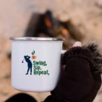 Swing Sip Repeat Enamel Camping Mug - Image 5
