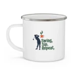 Swing Sip Repeat Enamel Camping Mug - Image 3