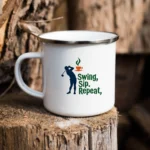 Swing Sip Repeat Enamel Camping Mug - Image 2