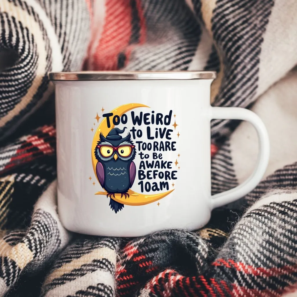 Too Weird to Live Enamel Camping Mug | Mug | Mug Spot USA Too Weird to Live Enamel Camping Mug - Image 1