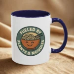 Vegan Foodie Mug – “Fueled by Plants & Noodles” Cute Bowl Design