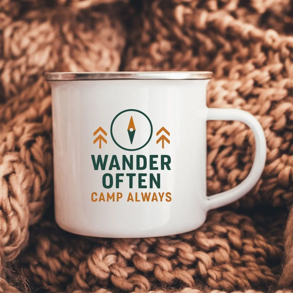 Wander Often Camp Always Enamel Camping Mug | Mug | Mug Spot USA Wander Often Camp Always Enamel Camping Mug - Image 1