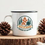 Wild at Heart, Hungry by Nature Enamel Camping Mug - Image 5