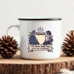 Wild Berry Coffee Mug – Brew Pairs Well with Berries Enamel Cup - Image 2