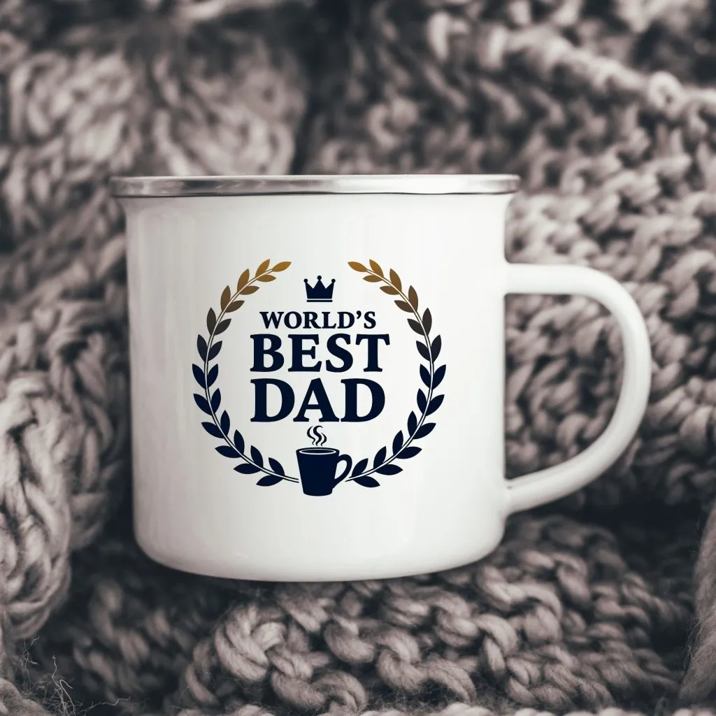 World’s Best Dad Enamel Camping Mug | Mug | Mug Spot USA World’s Best Dad Enamel Camping Mug - Image 1