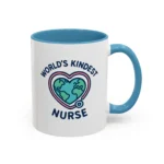 World’s Kindest Nurse Mug – Heart Globe Design Appreciation Gift - Image 3