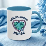 World’s Kindest Nurse Mug – Heart Globe Design Appreciation Gift